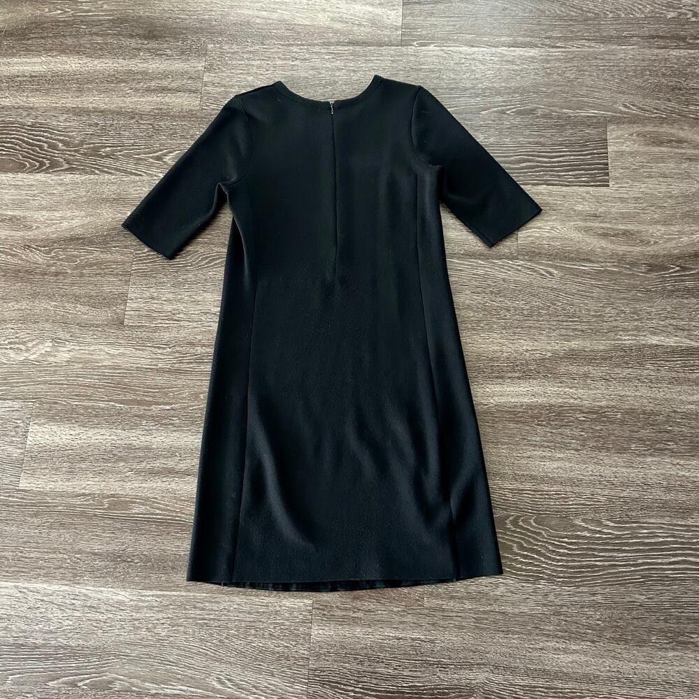 GUC PAUW AMSTERDAM Black Wool Sheep Skin Dress‎ Size 3 LBD Quiet Luxury - Picture 6 of 14